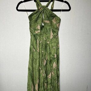 Kimchi Blue Petal Maxi Dress with Cross Halter Neckline